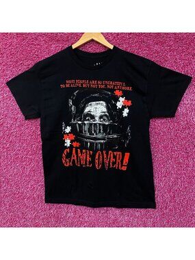 Saw Game Over Head Trapped Horror Movie Graphic T-Shirt Large